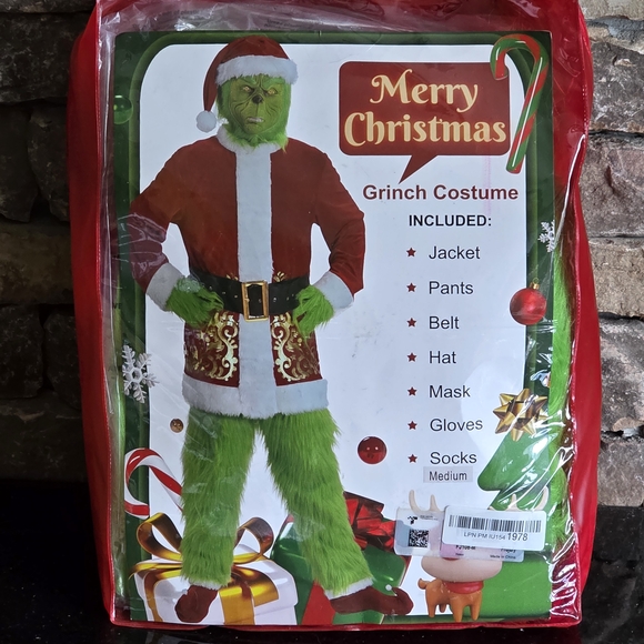 Festive Red and Green Grinch Costume for Seasonal Fun Medium - Picture 1 of 1